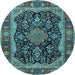 Round Persian Light Blue Traditional Rug, tr2577lblu