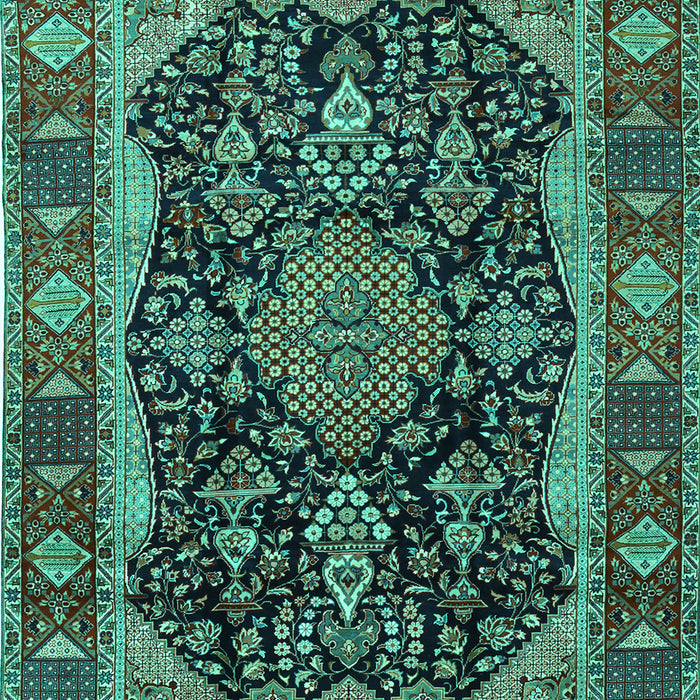 Machine Washable Persian Turquoise Traditional Area Rugs, wshtr2577turq
