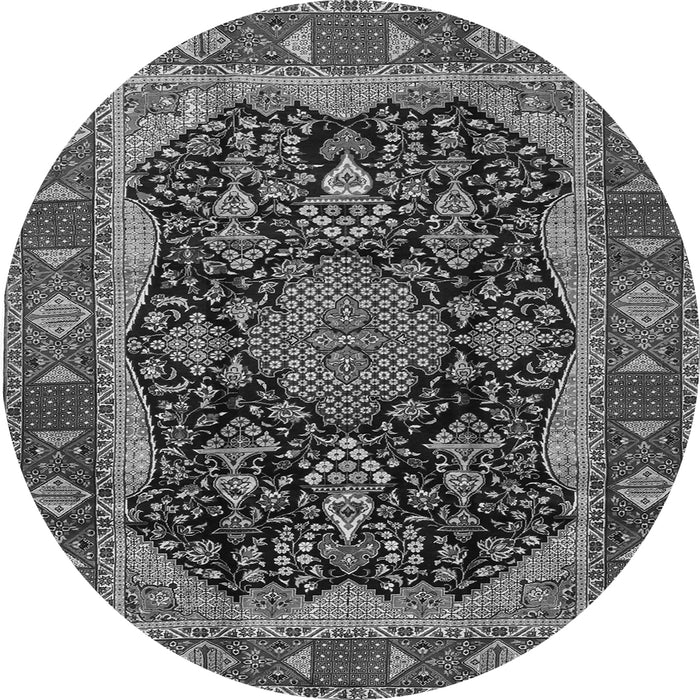 Machine Washable Persian Gray Traditional Rug, wshtr2577gry