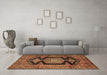 Machine Washable Persian Brown Traditional Rug in a Living Room,, wshtr2578brn