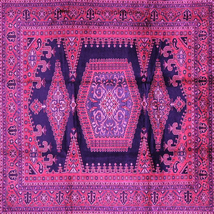 Square Machine Washable Persian Pink Traditional Rug, wshtr2578pnk