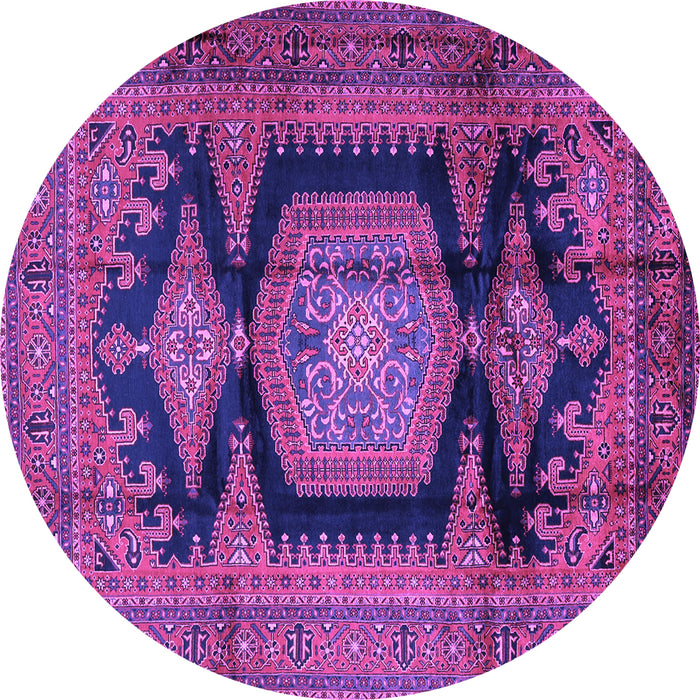 Round Persian Purple Traditional Rug, tr2578pur