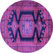 Round Persian Purple Traditional Rug, tr2578pur