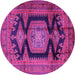 Round Persian Pink Traditional Rug, tr2578pnk