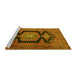 Sideview of Machine Washable Persian Yellow Traditional Rug, wshtr2578yw