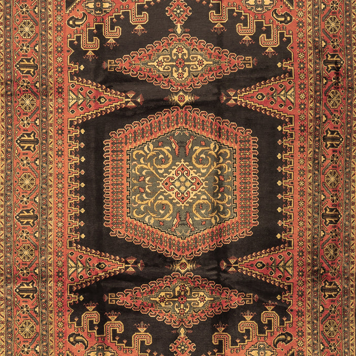 Machine Washable Persian Brown Traditional Rug, wshtr2578brn