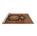 Sideview of Machine Washable Persian Brown Traditional Rug, wshtr2578brn