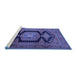 Sideview of Machine Washable Persian Blue Traditional Rug, wshtr2578blu