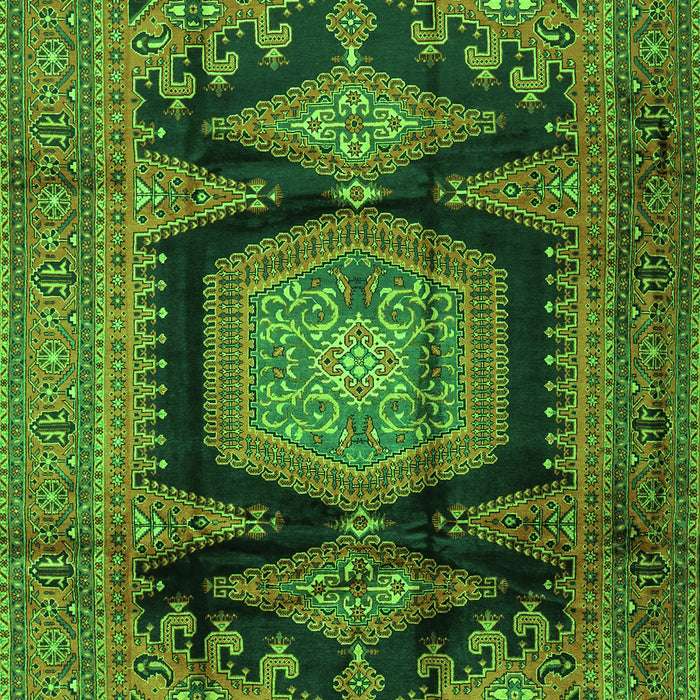 Serging Thickness of Machine Washable Persian Green Traditional Area Rugs, wshtr2578grn