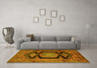 Machine Washable Persian Yellow Traditional Rug in a Living Room, wshtr2578yw