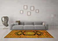 Machine Washable Persian Yellow Traditional Rug, wshtr2578yw