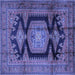 Square Persian Blue Traditional Rug, tr2578blu