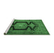 Sideview of Machine Washable Persian Emerald Green Traditional Area Rugs, wshtr2578emgrn