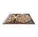 Sideview of Machine Washable Traditional Dark Sienna Brown Rug, wshtr2579