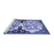 Sideview of Machine Washable Persian Blue Traditional Rug, wshtr2579blu