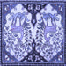 Square Persian Blue Traditional Rug, tr2579blu