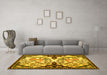 Machine Washable Persian Yellow Traditional Rug in a Living Room, wshtr2579yw