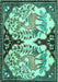 Machine Washable Persian Turquoise Traditional Area Rugs, wshtr2579turq