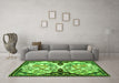 Machine Washable Persian Green Traditional Area Rugs in a Living Room,, wshtr2579grn