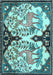 Machine Washable Persian Light Blue Traditional Rug, wshtr2579lblu