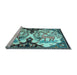 Sideview of Machine Washable Persian Light Blue Traditional Rug, wshtr2579lblu