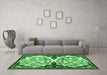 Machine Washable Persian Emerald Green Traditional Area Rugs in a Living Room,, wshtr2579emgrn