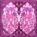 Square Persian Pink Traditional Rug, tr2579pnk