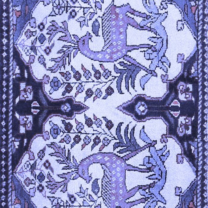 Machine Washable Persian Blue Traditional Rug, wshtr2579blu