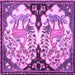 Square Persian Purple Traditional Rug, tr2579pur