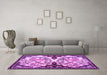 Machine Washable Persian Purple Traditional Area Rugs in a Living Room, wshtr2579pur