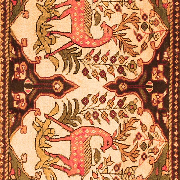 Serging Thickness of Machine Washable Persian Orange Traditional Area Rugs, wshtr2579org