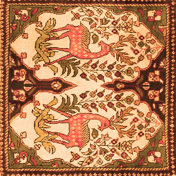 Serging Thickness of Persian Orange Traditional Rug, tr2579org