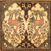 Square Persian Brown Traditional Rug, tr2579brn