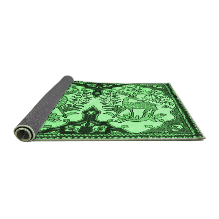 Sideview of Persian Emerald Green Traditional Rug, tr2579emgrn