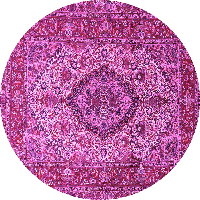 Round Medallion Pink Traditional Rug, tr257pnk