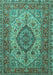 Medallion Turquoise Traditional Rug, tr257turq