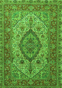 Medallion Green Traditional Rug, tr257grn