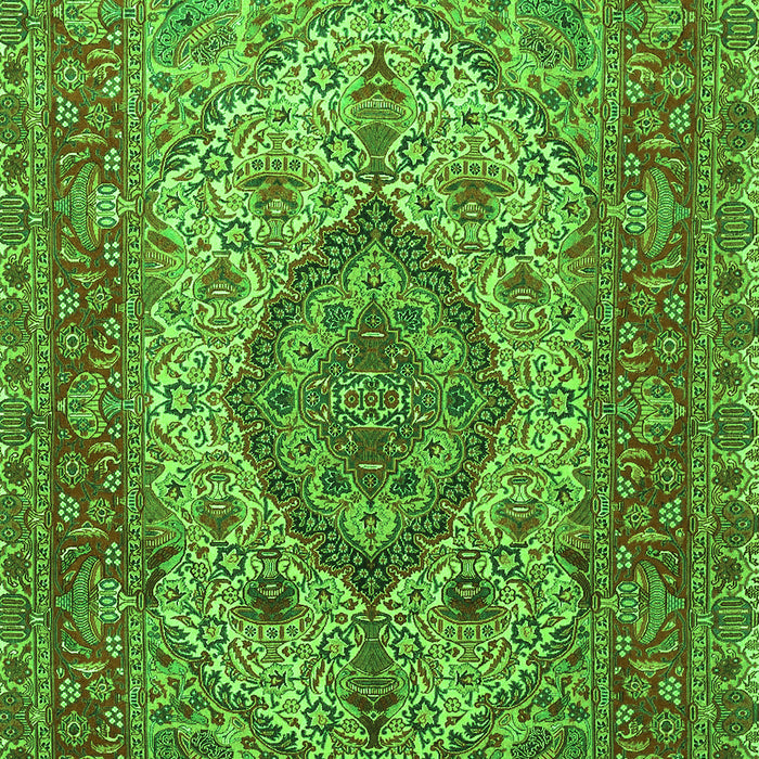 Medallion Green Traditional Rug, tr257grn