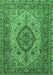 Machine Washable Medallion Emerald Green Traditional Area Rugs, wshtr257emgrn