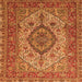 Serging Thickness of Medallion Orange Traditional Rug, tr257org