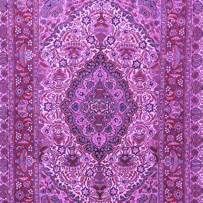 Machine Washable Medallion Purple Traditional Area Rugs, wshtr257pur