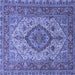 Square Medallion Blue Traditional Rug, tr257blu