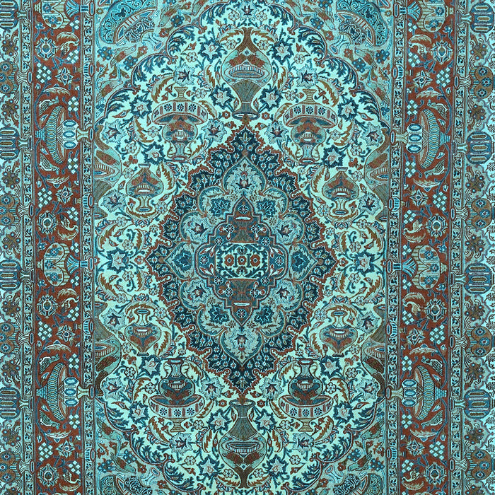 Medallion Light Blue Traditional Rug, tr257lblu