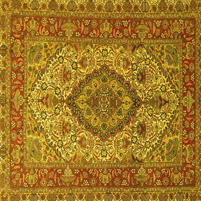Square Medallion Yellow Traditional Rug, tr257yw