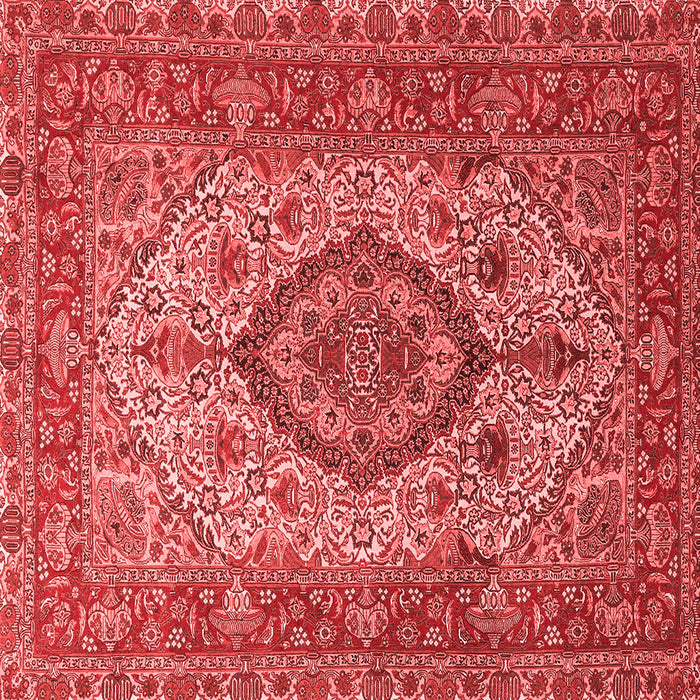 Machine Washable Medallion Red Traditional Rug, wshtr257red