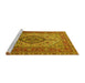 Sideview of Machine Washable Medallion Yellow Traditional Rug, wshtr257yw