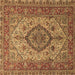 Square Medallion Brown Traditional Rug, tr257brn