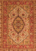 Serging Thickness of Machine Washable Medallion Orange Traditional Area Rugs, wshtr257org