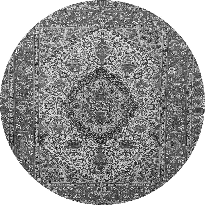 Square Medallion Gray Traditional Rug, tr257gry