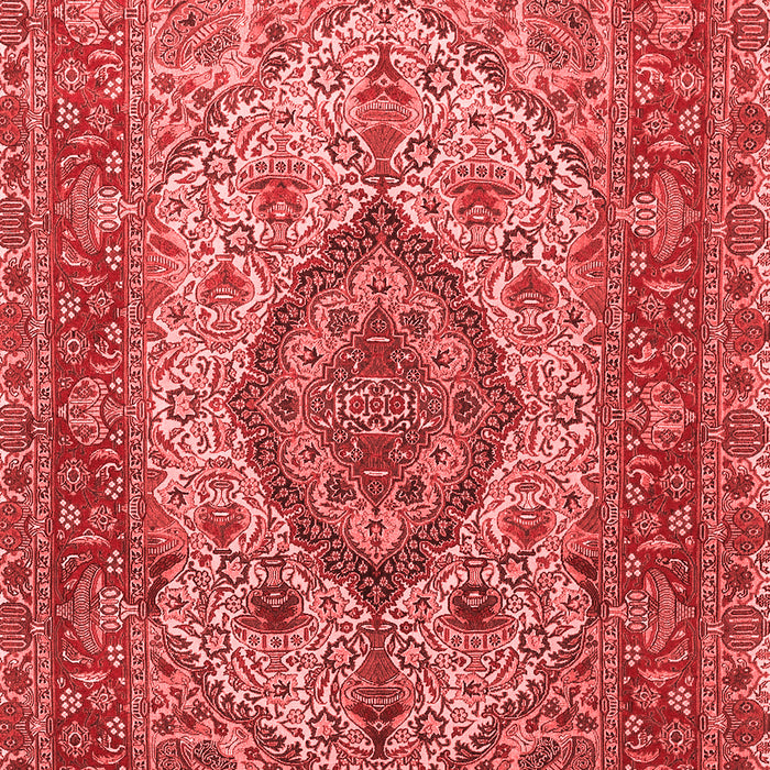 Machine Washable Medallion Red Traditional Rug, wshtr257red